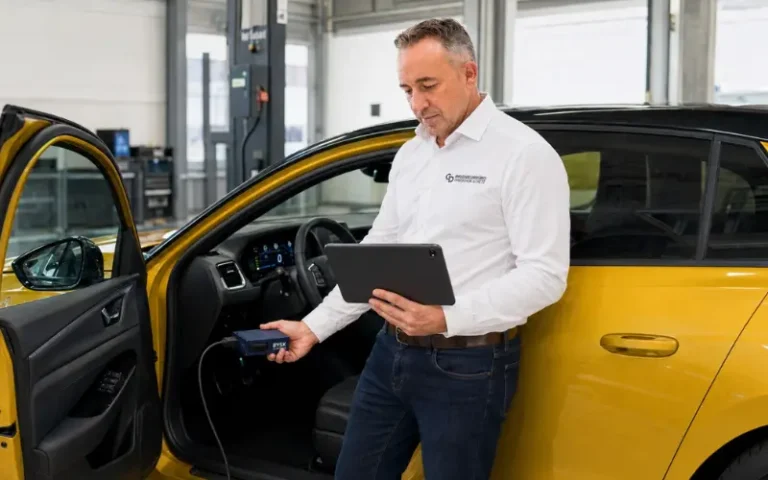 GD Ingenieurbüro liest Fahrzeugdaten für eine Event Data Recorder Auswertung in Stuttgart aus