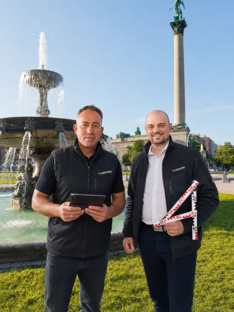Vitalij Dietz und Andreas Weigandt vom GD Ingenieurbüro stehen in Stuttgart für mobilen Vor-Ort-Service bereit