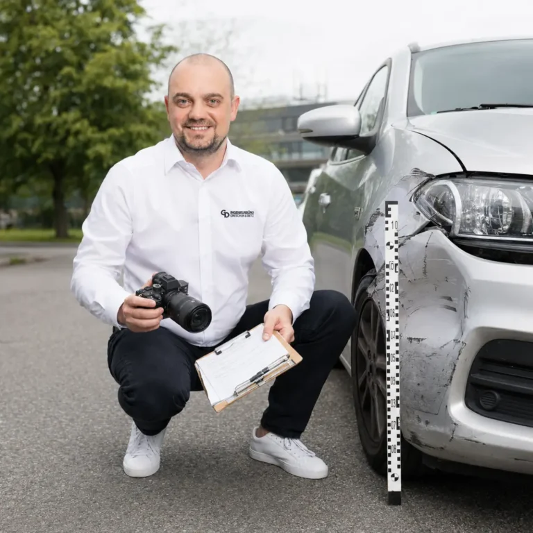 GD Ingenieurbüro dokumentiert sichtbare und verdeckte Fahrzeugschäden für ein KFZ Gutachten