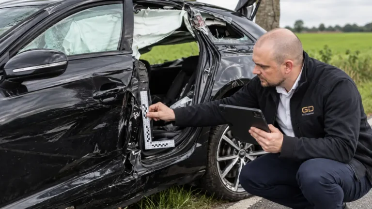 GD KFZ-Gutachter dokumentiert Fahrzeugschäden für die Beweissicherung in Wangen im Allgäu